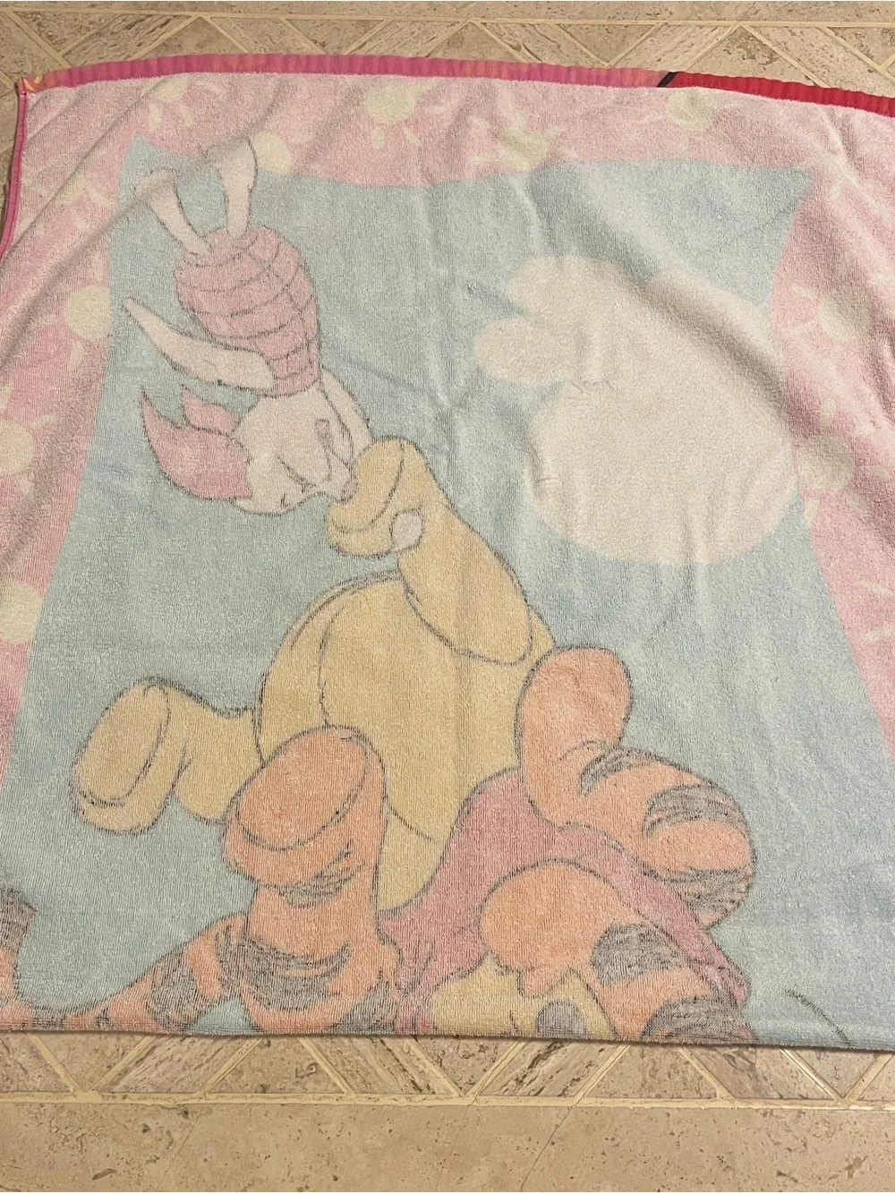 Winnie the Pooh & Tigger Printed Beach Towel - Yellow & Orange